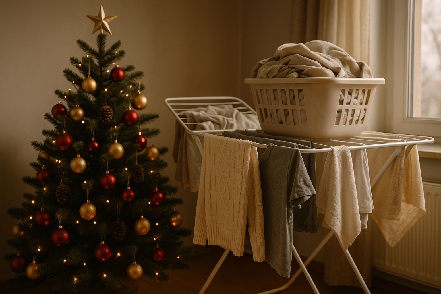 warum soll man zwischen weihnachten und neujahr keine wäsche waschen? - Illustration